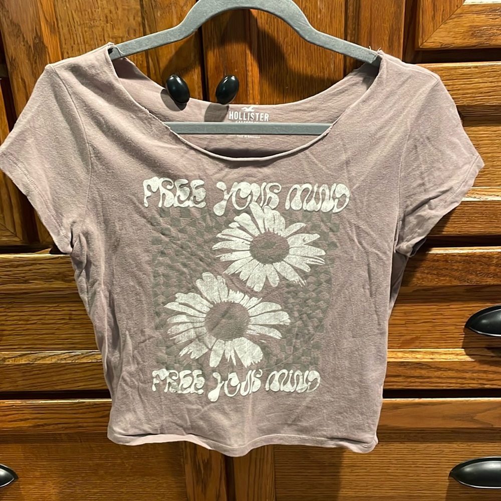Hollister Cropped Tee Mauve S